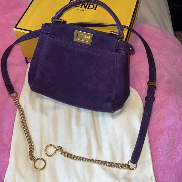 Fendi Peakaboo Handbag - Purple Suede - Picture 7 of 10